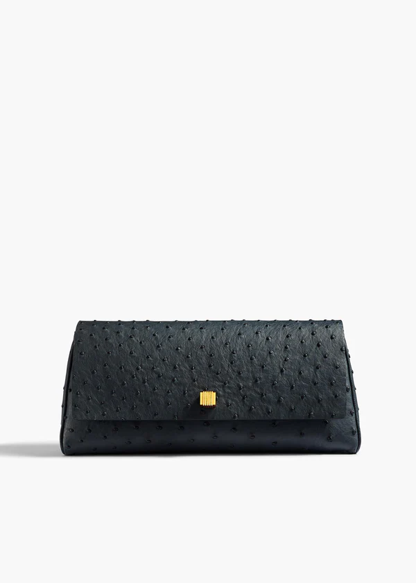 Audrey Clutch in Midnight Navy Ostrich
