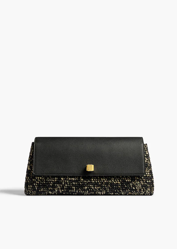 AUDREY RAFFIA CLUTCH BLACK WHITE H4020 743 294 A