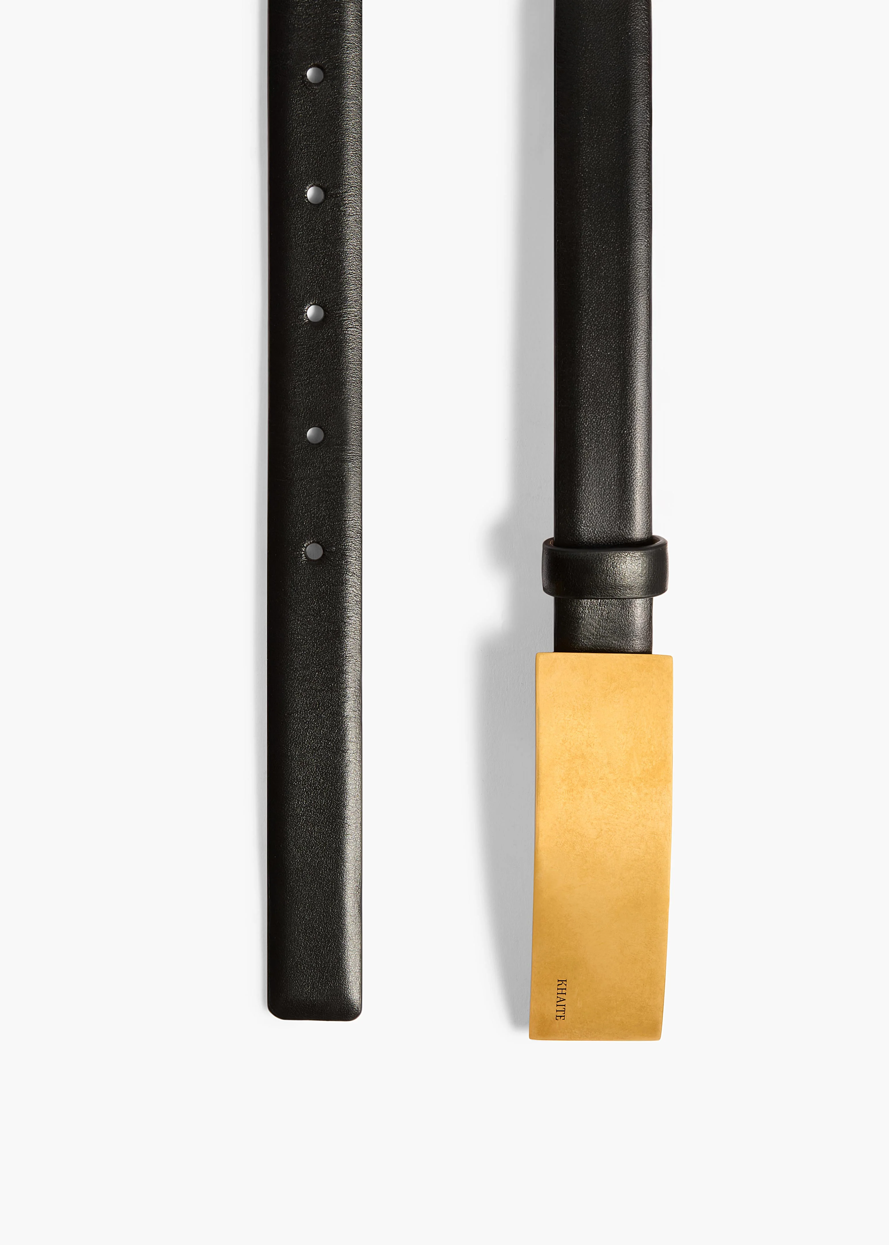 aokiboutique  - Berlin Belt in Black Leather with Antique Gold