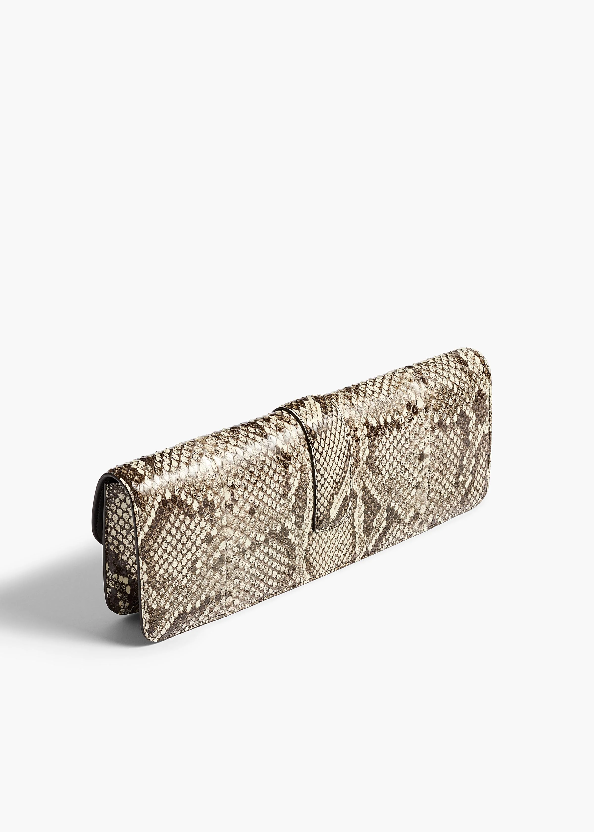 aokiboutique - Blake Clutch in Natural Python