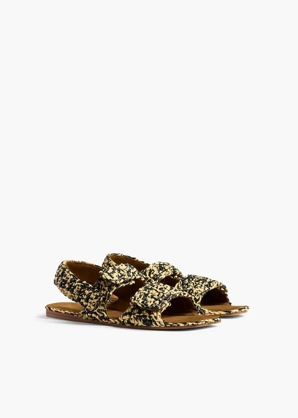 BODEN RAFFIA FLAT BLACK WHITE F3114 711 294 B