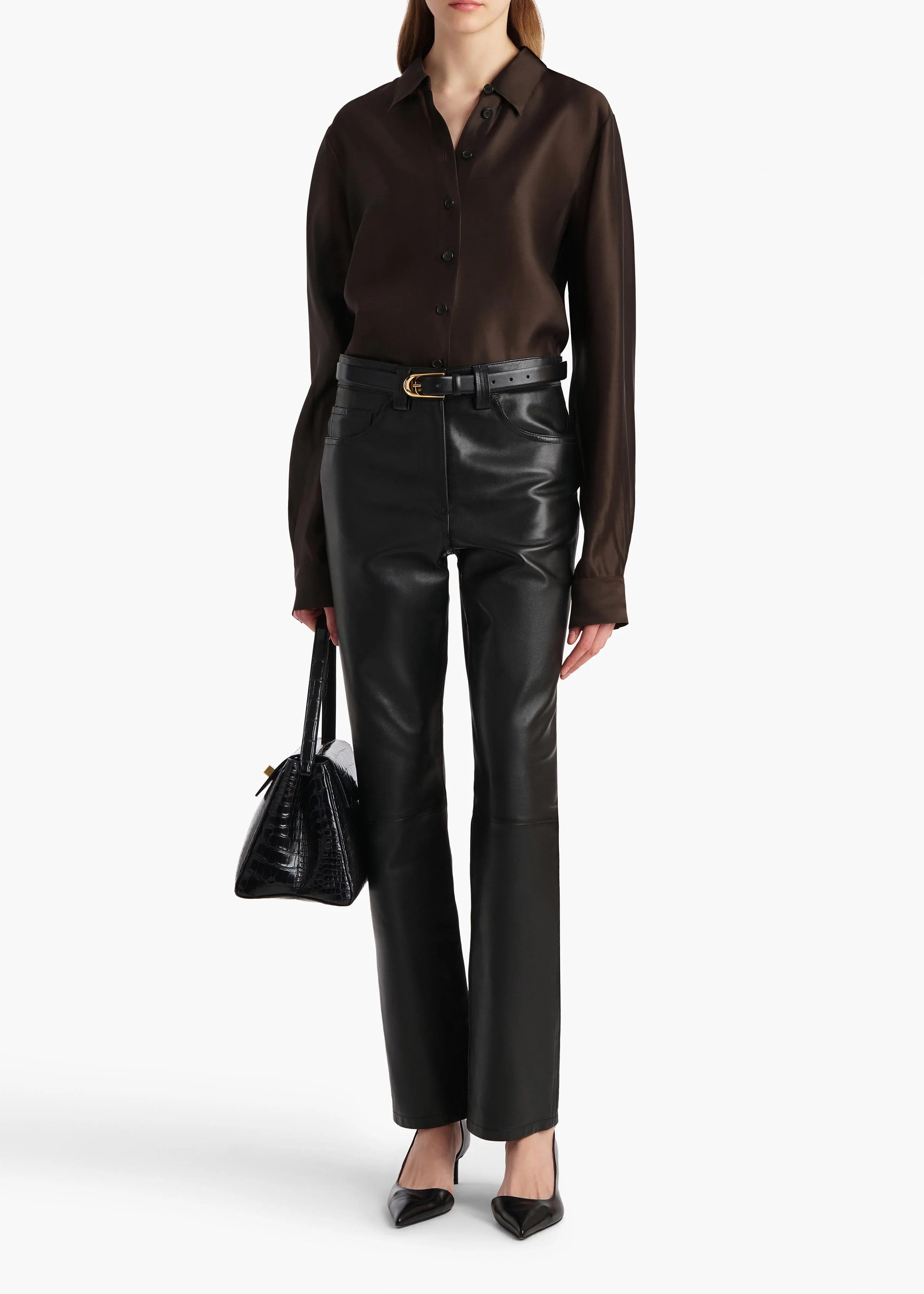 aokiboutique - Callum Pant in Black Leather