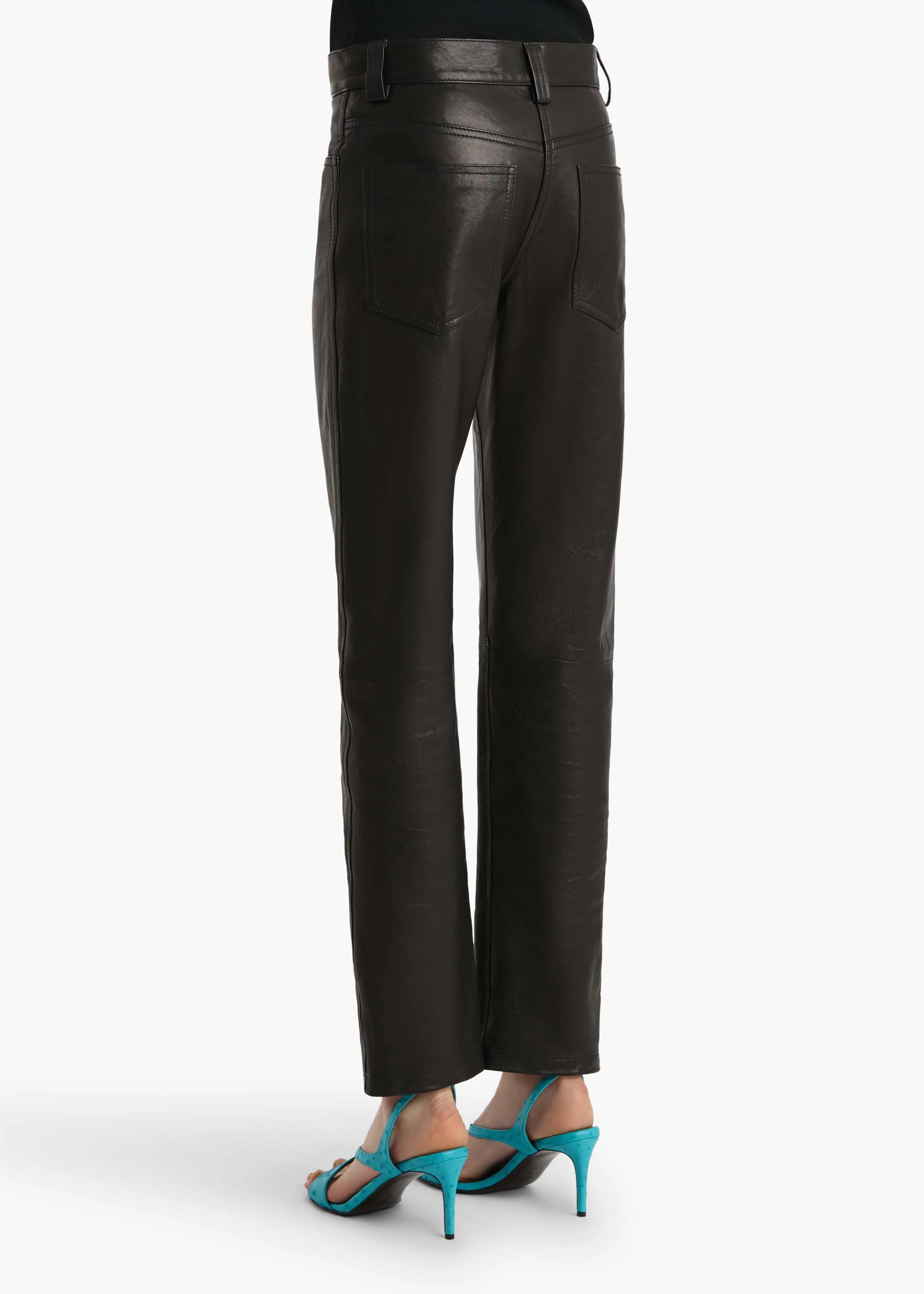 aokiboutique - Callum Pant in Black Textured Lamb