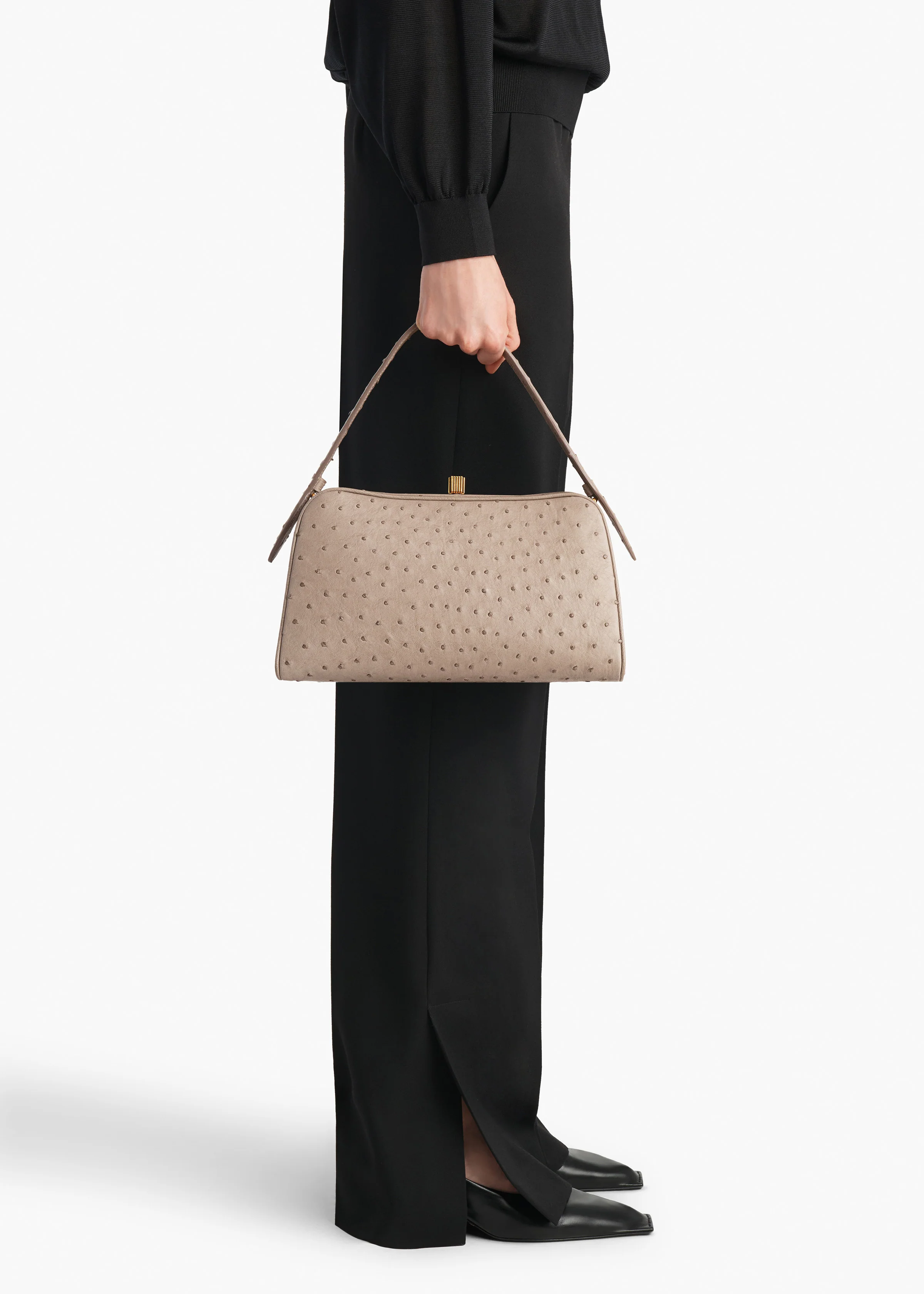 aokiboutique  - Cate Bag in Mink Ostrich