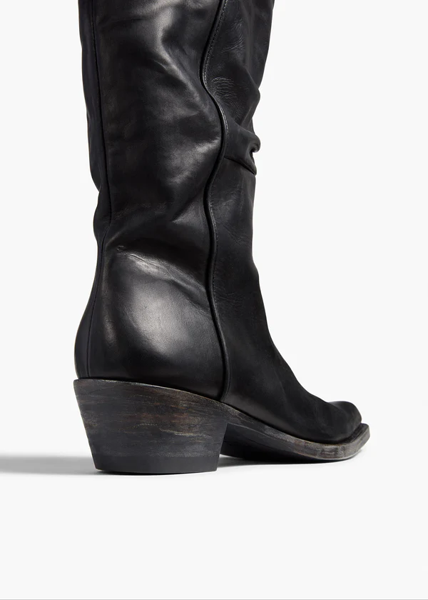 Clive Boot in Black Leather BACK VIEW