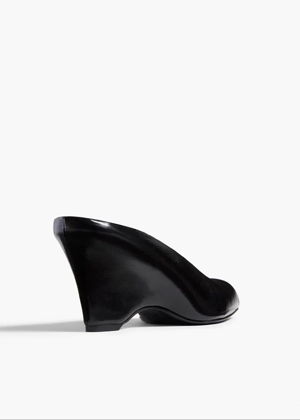Colt Wedge in Black Glazed Leather BACK VIEW