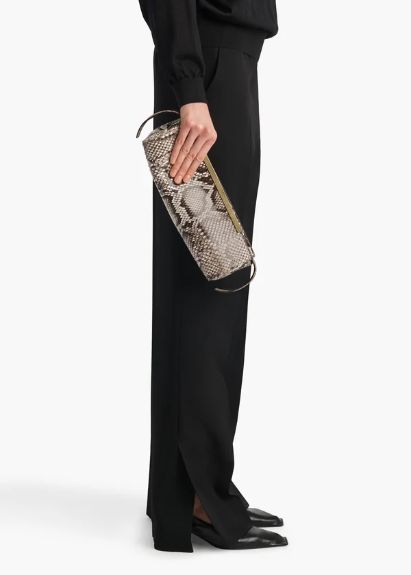 Donna Evening Clutch in Natural Python