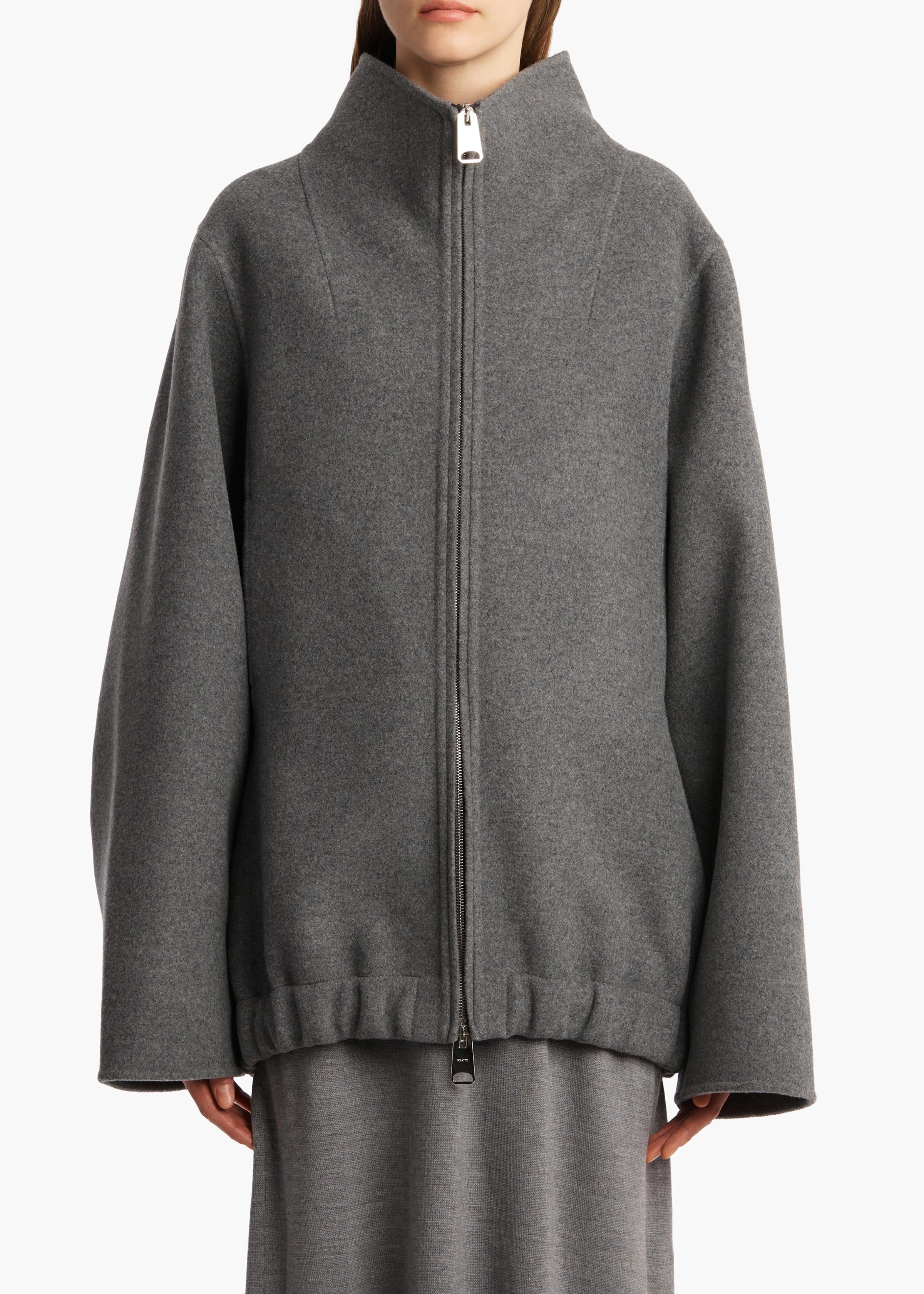 Garret Jacket in Grey Melange FRONT VIEW