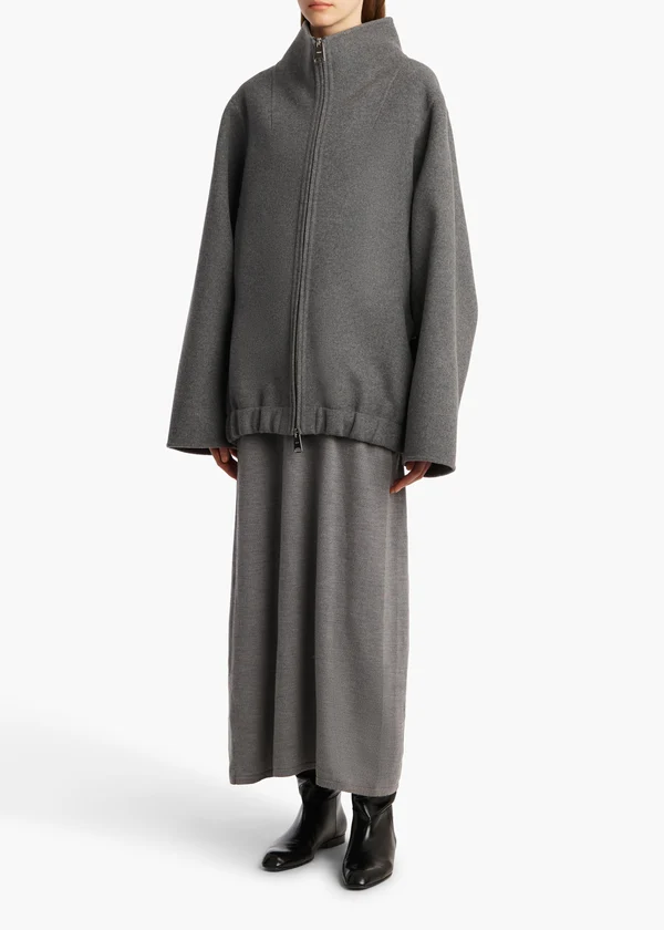Garret Jacket in Grey Melange STYLED VIEW