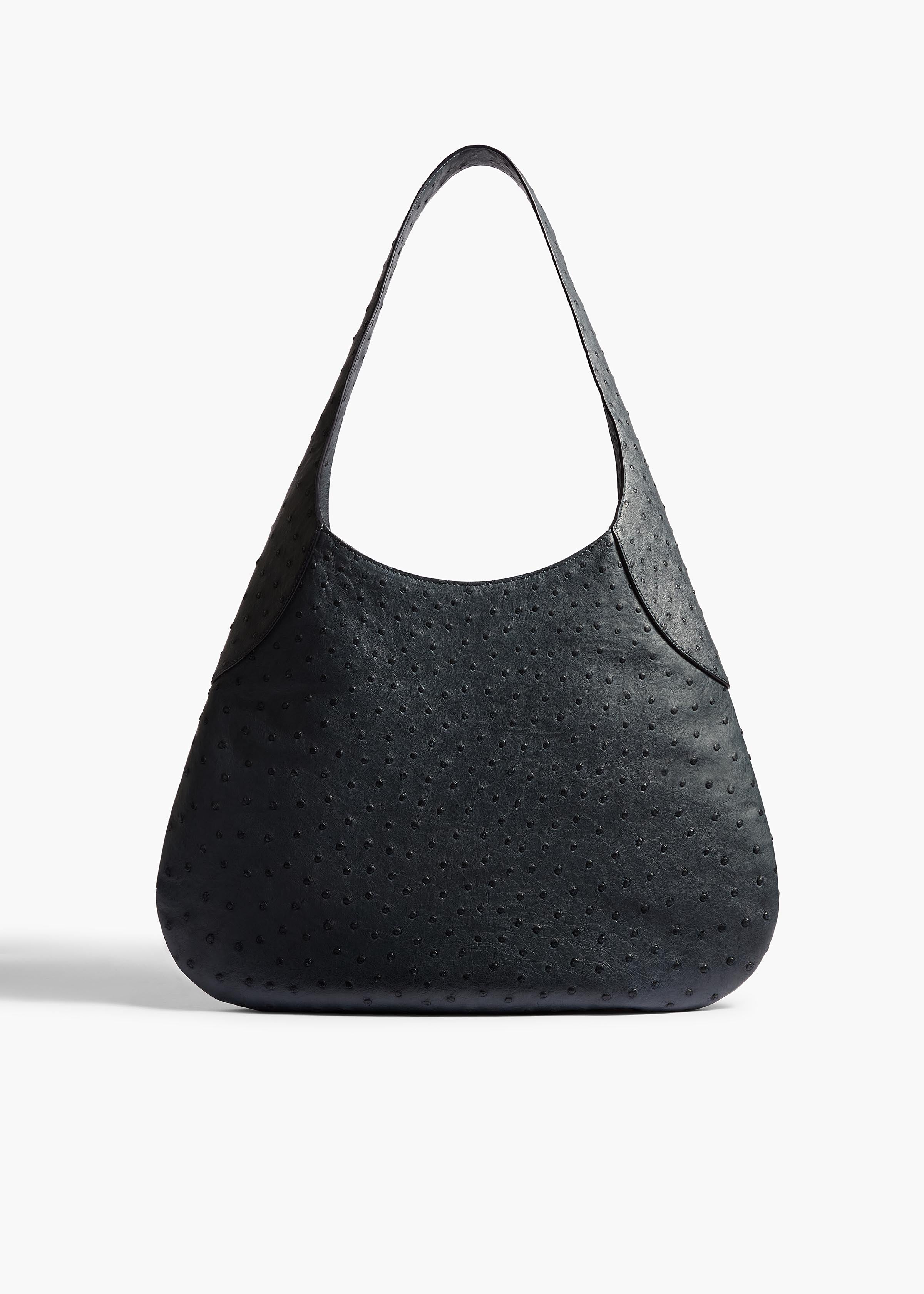aokiboutique - Large Joan Hobo in Midnight Navy Ostrich