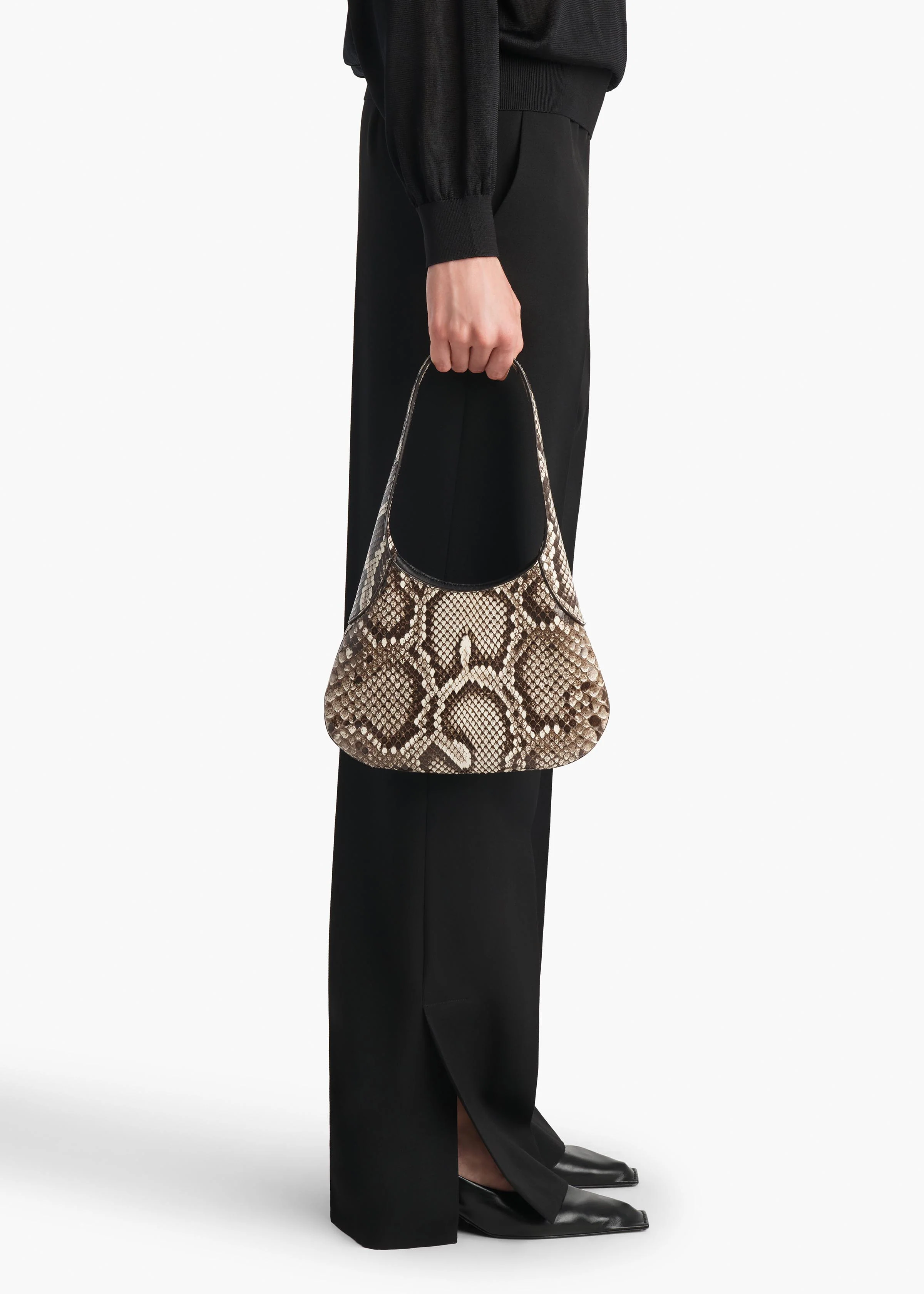 aokiboutique - Small Joan Hobo in Natural Python