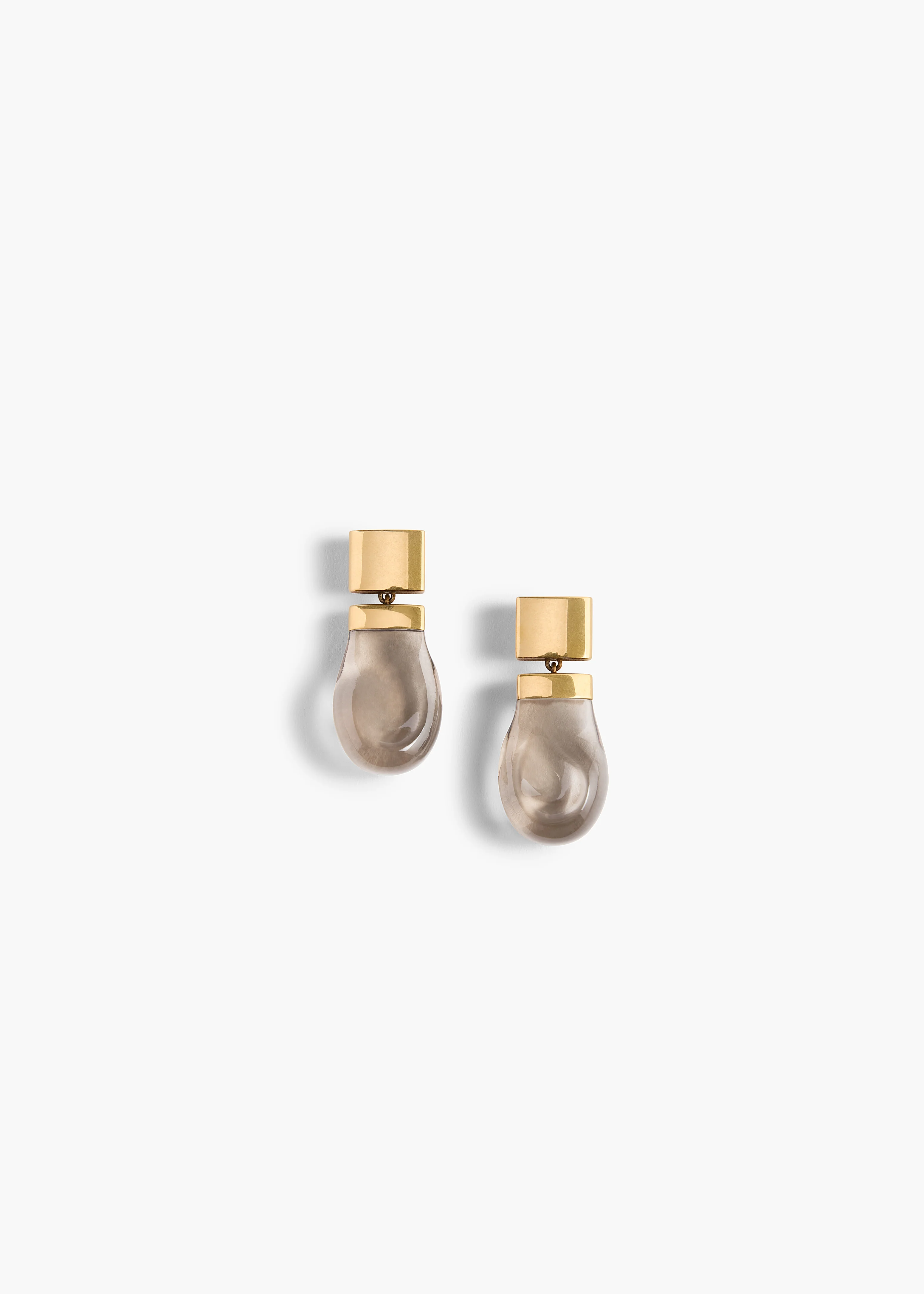 aokiboutique  - Keefe Resin Earrings in Antique Gold with Smoke