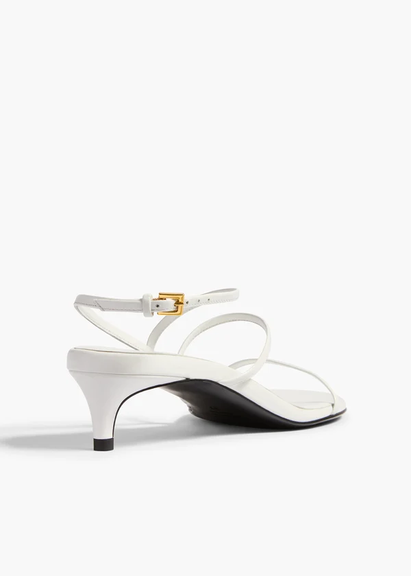 Loop Kitten Heel Sandal in Chalk Leather