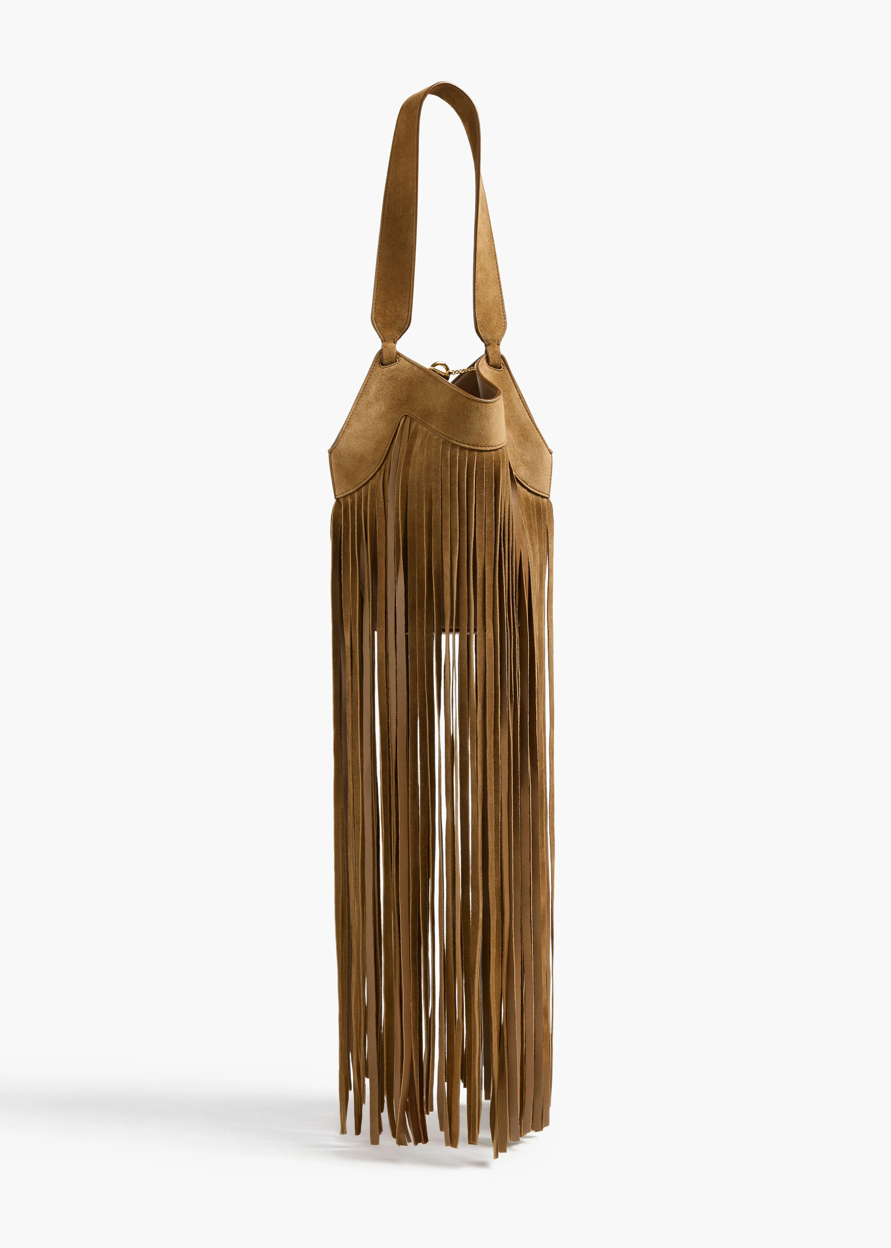 aokiboutique  - Nano Lotus Fringe Tote in Mud Suede
