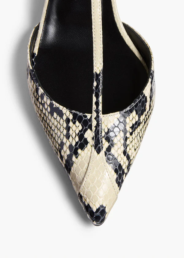 Mia Pump in Natural Python-Embossed Leather OVERHEAD VIEW