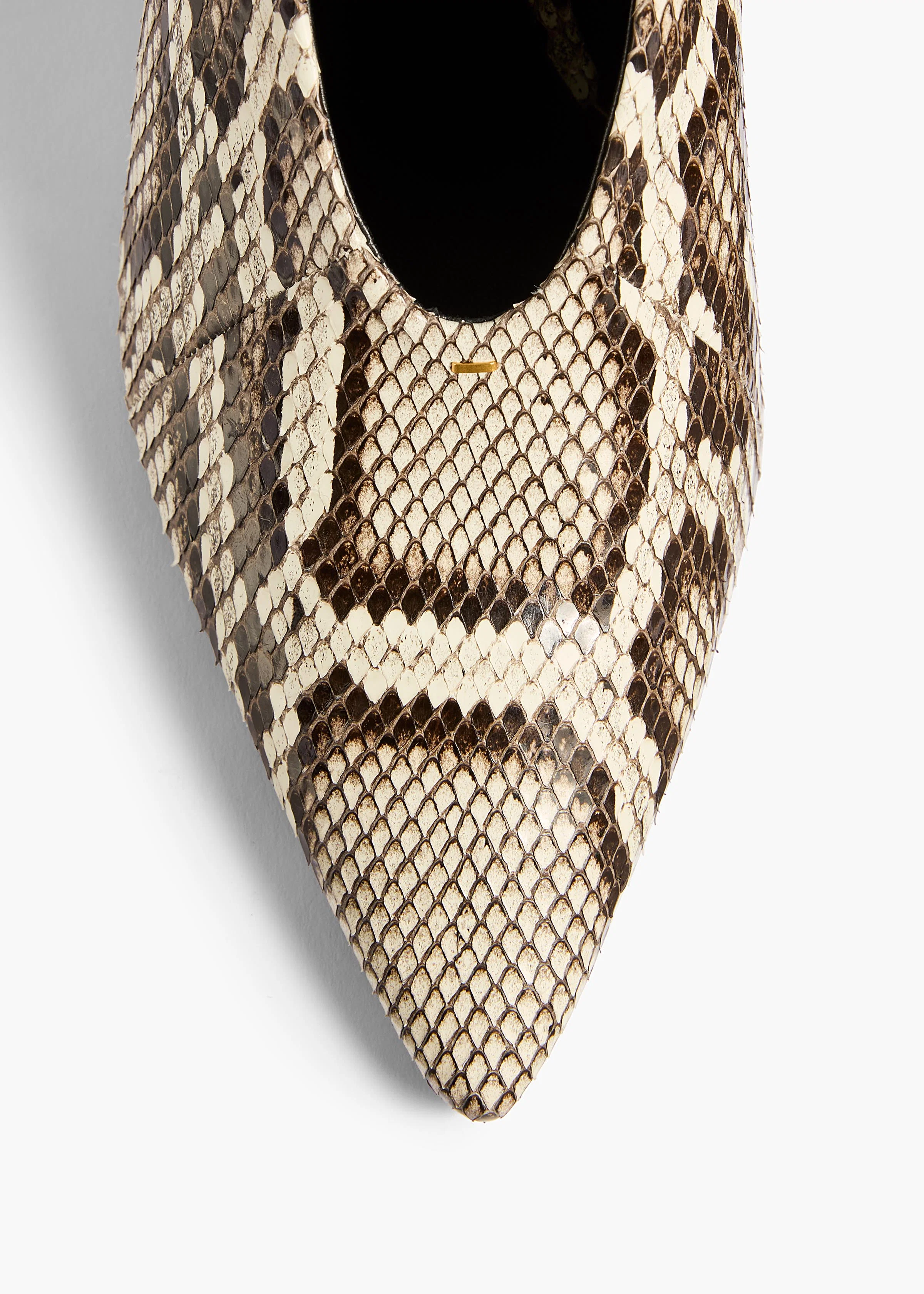 aokiboutique - Miriam Low Pump in Natural Python