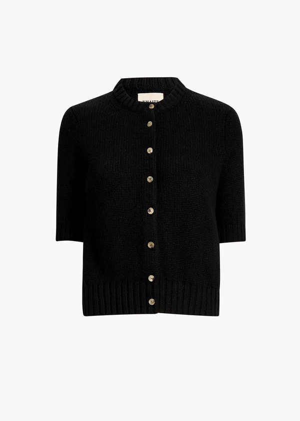 Nora Cardigan in Black FLAT VIEW