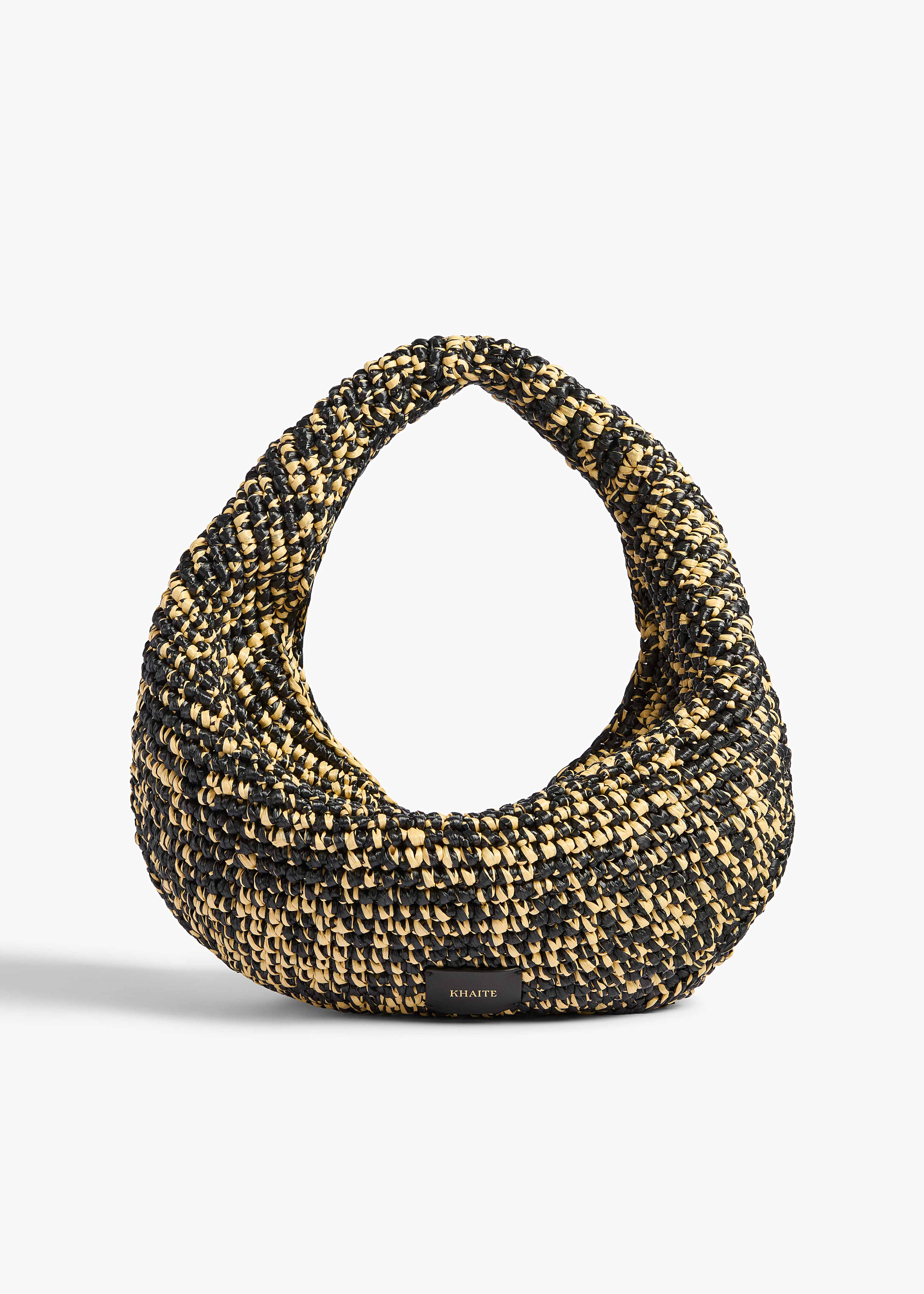 OLIVIA RAFFIA HOBO MEDIUM BLACK WHITE H6019 744 294 A
