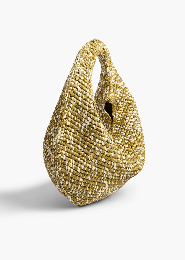 OLIVIA RAFFIA HOBO MEDIUM OLIVE WHITE H6019 744 676 B