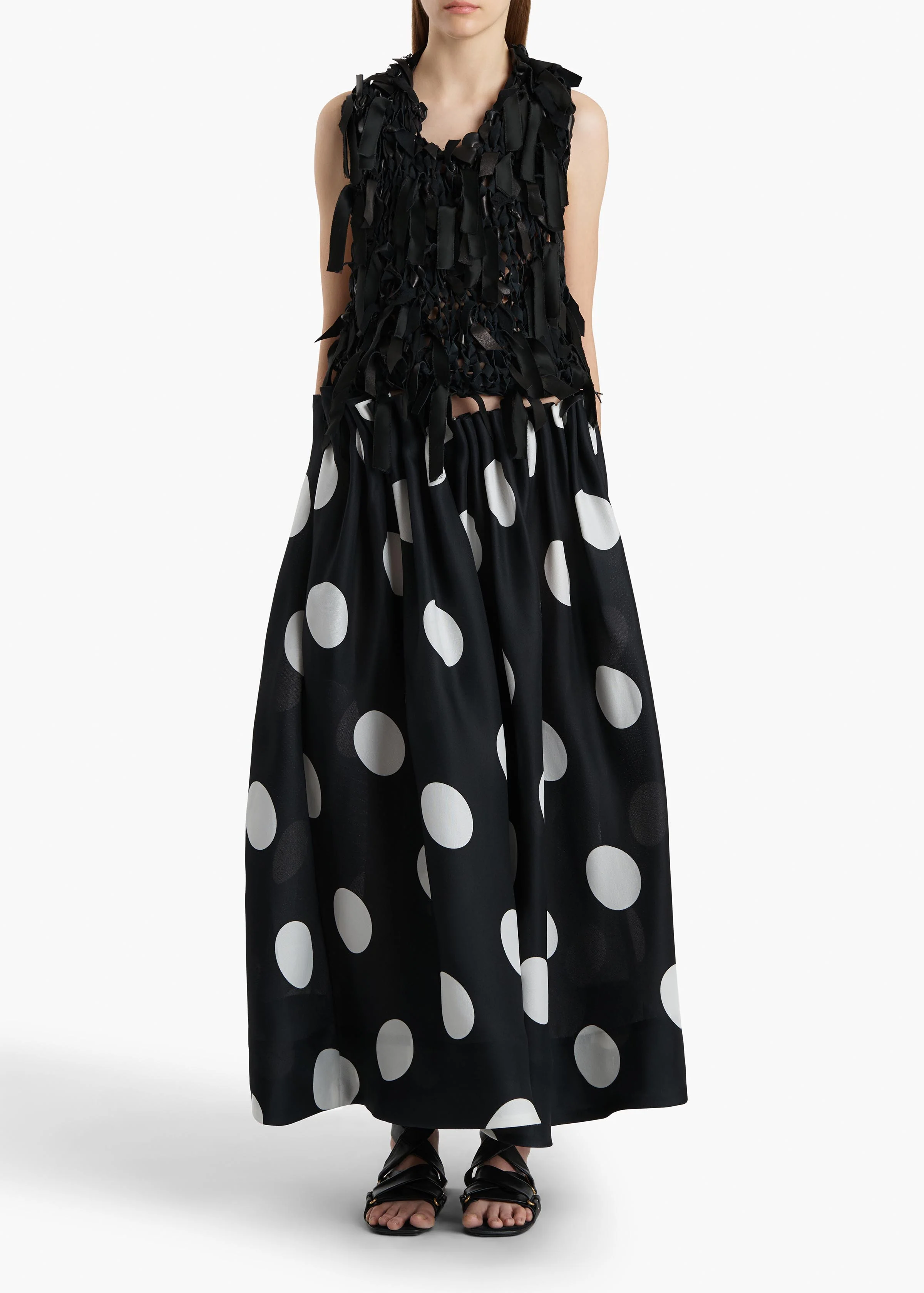 RILEY SKIRT LARGE DOT BLACK 41823020 661 A STYLED